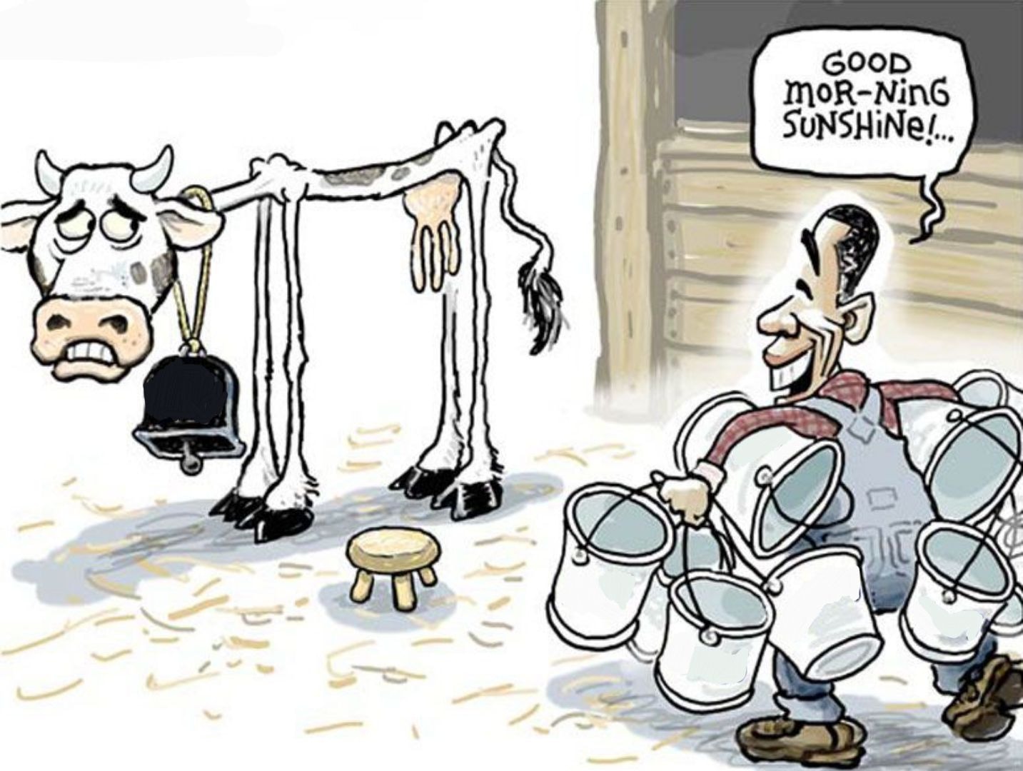 Meme template milking the cow