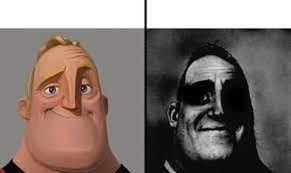Meme template Normal and dark mr.incredibles