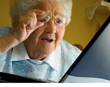 Meme template old lady at computer