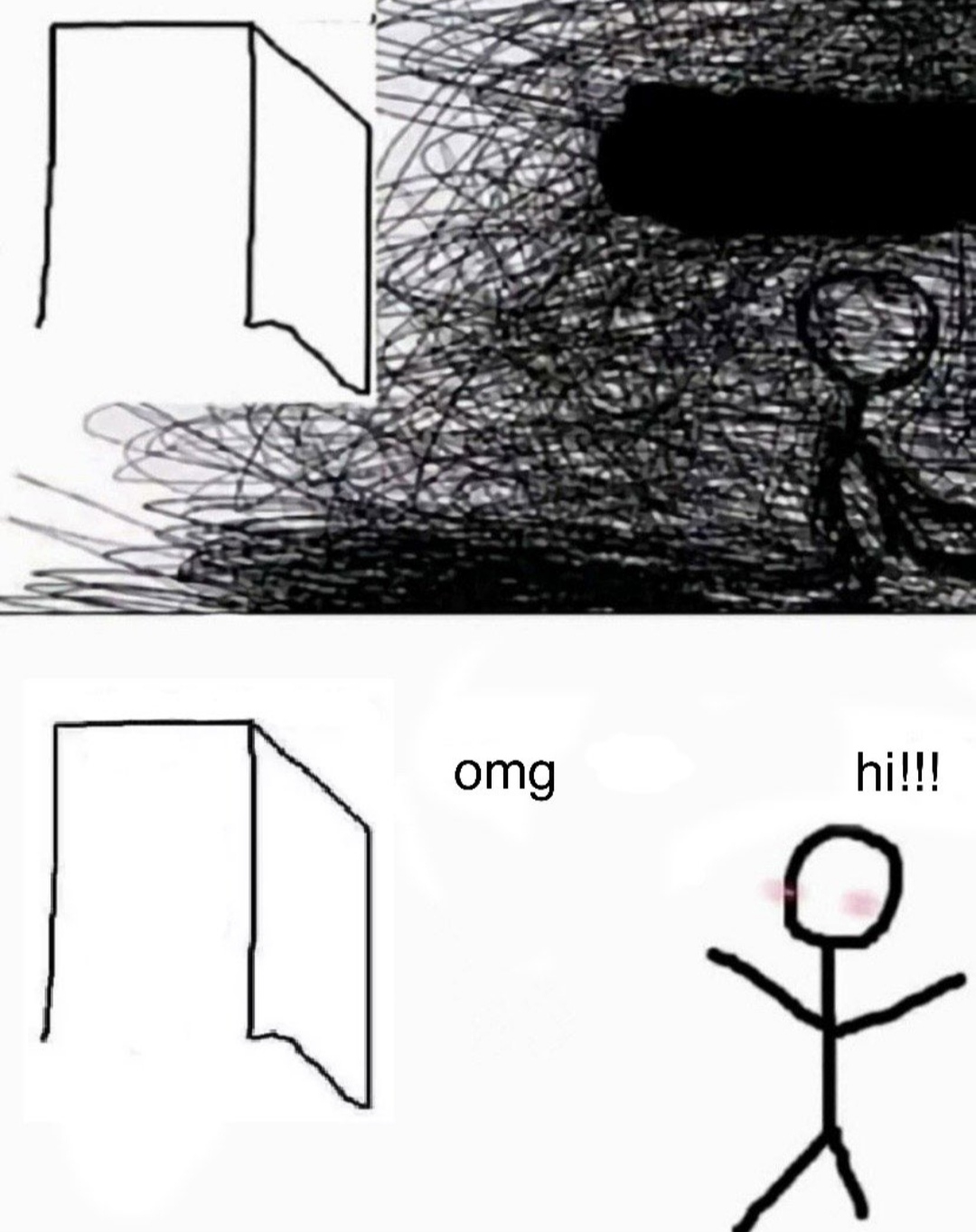 Meme template OMG hi