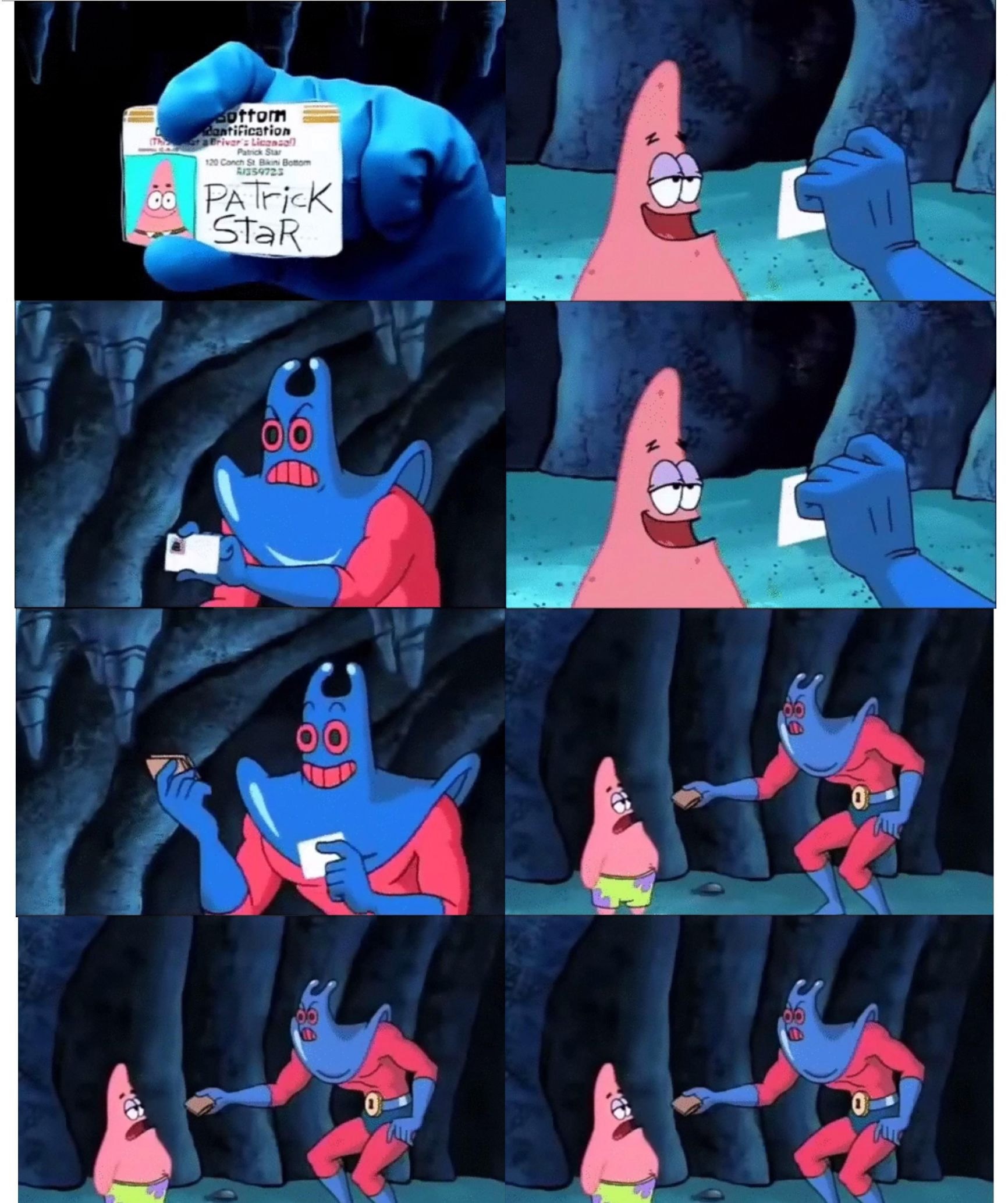 Meme template patrick not my wallet