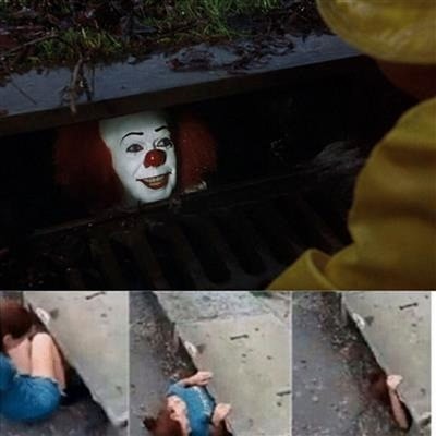 Meme template pennywise in sewer