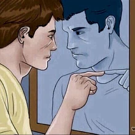 Meme template Pointing mirror guy
