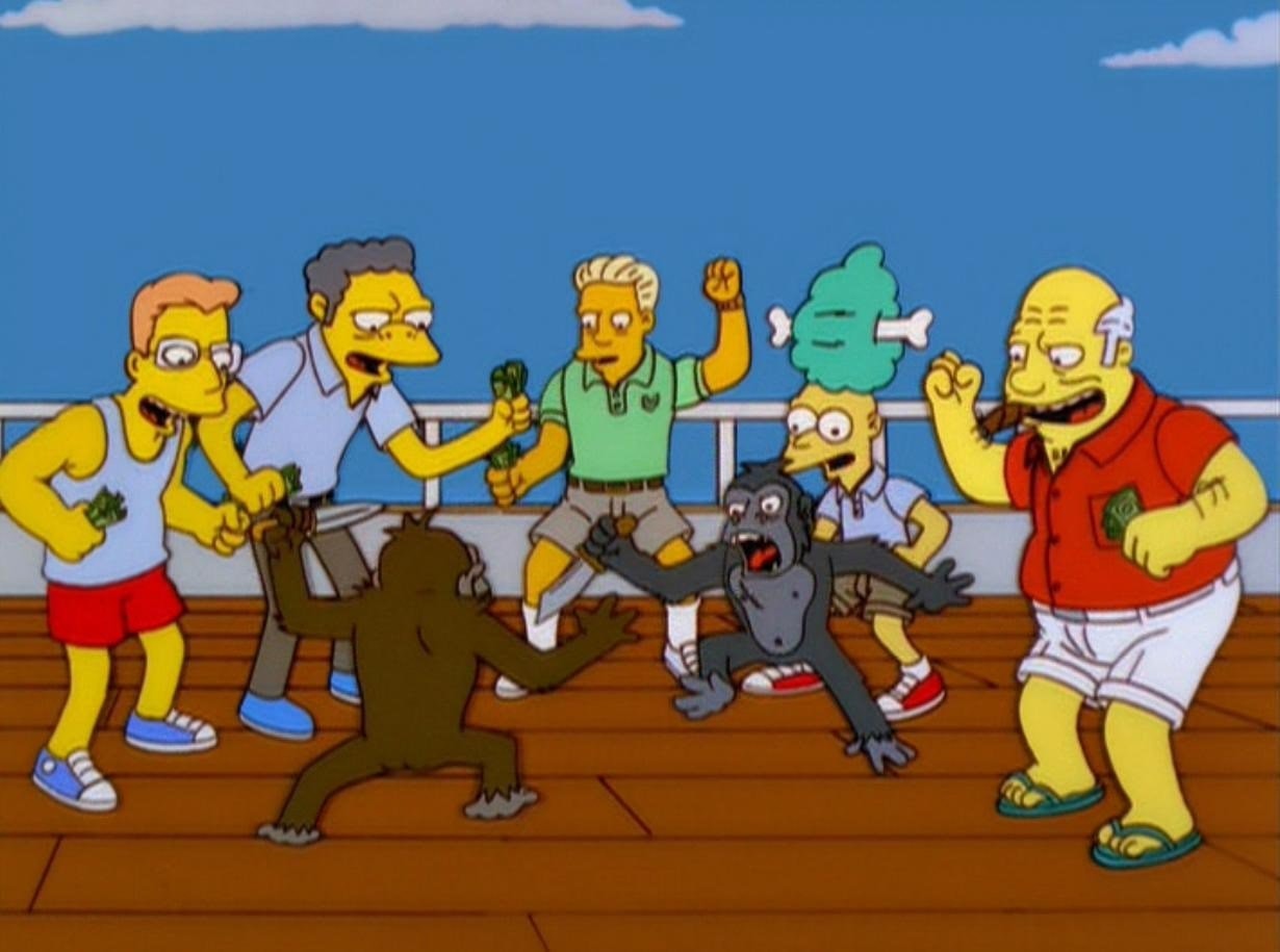 Meme template Simpsons Monkey Fight