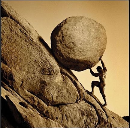 Meme template Sisyphus
