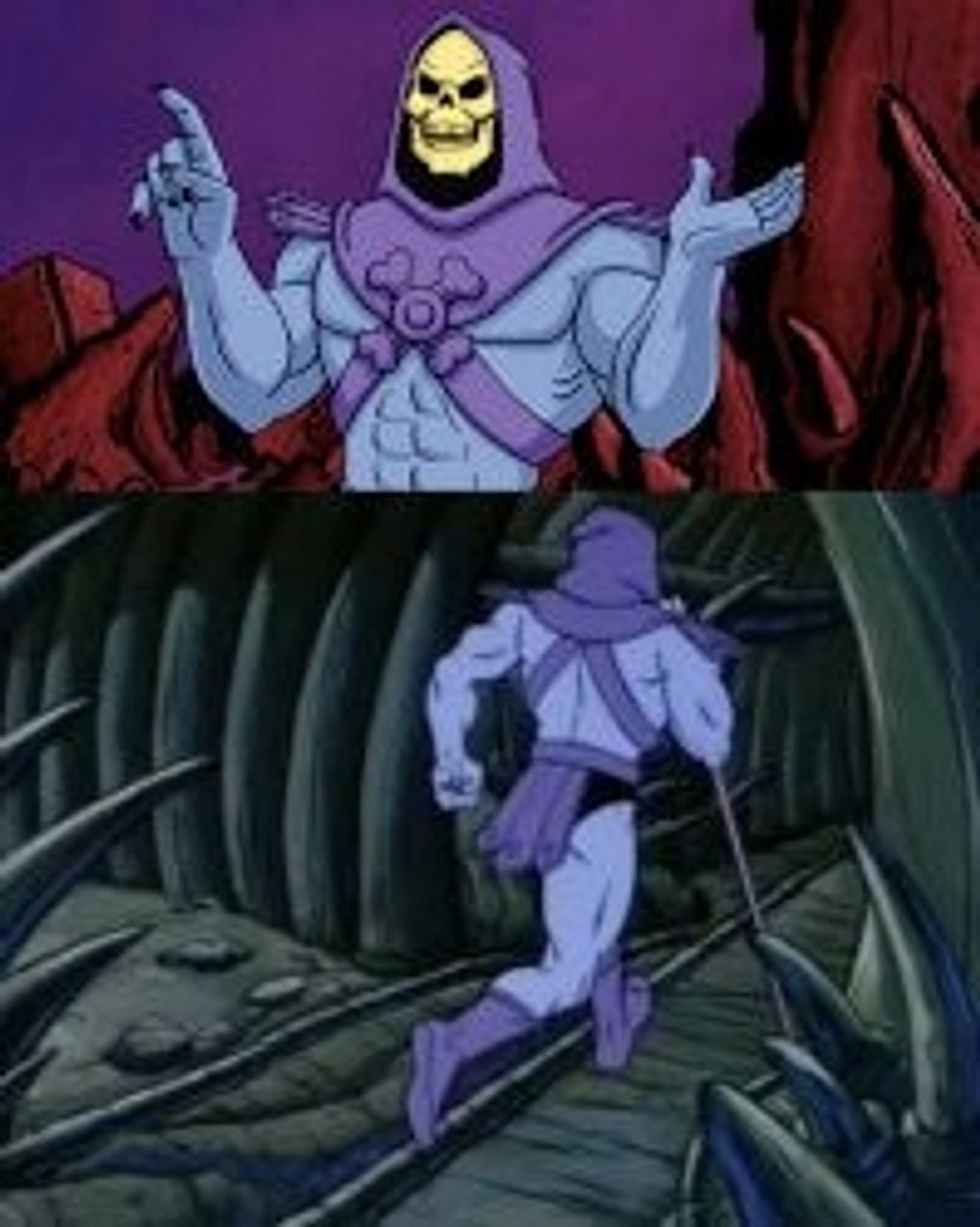 Meme template Skeletor until we meet again