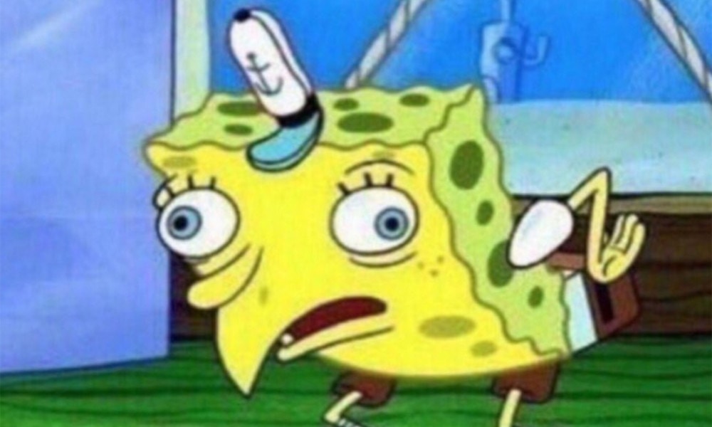 Meme template spongebob stupid