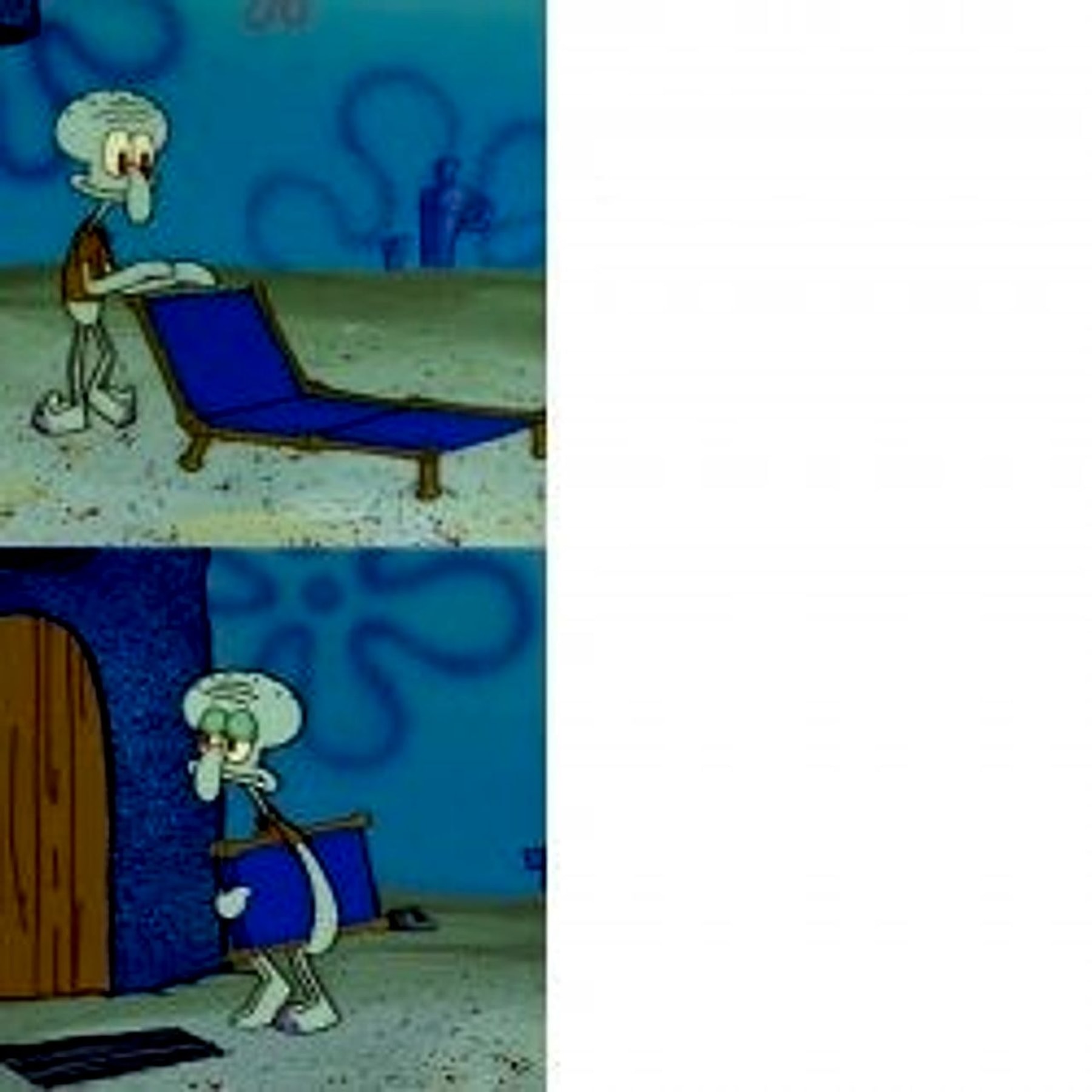 Meme template Squidward chair