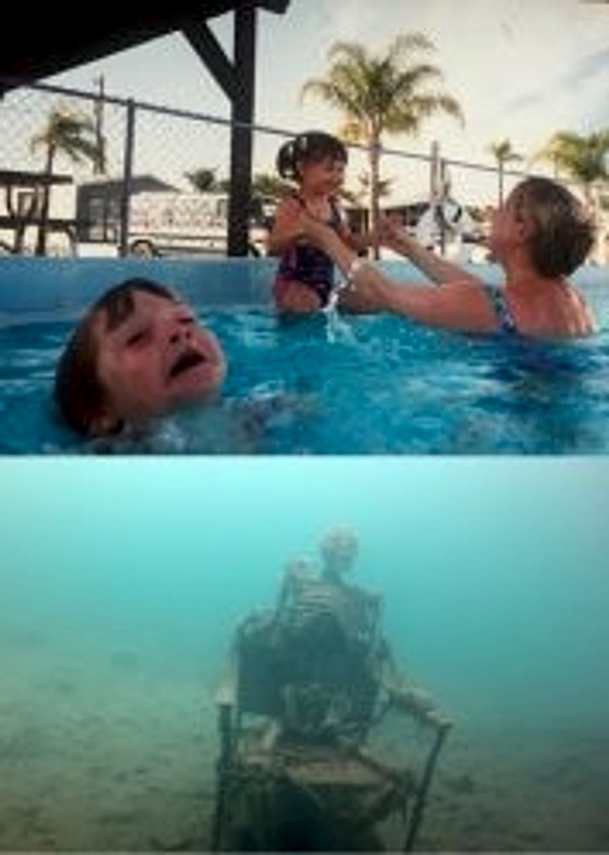 Swimming Pool, Water Skeleton, Swimming, Forgotten