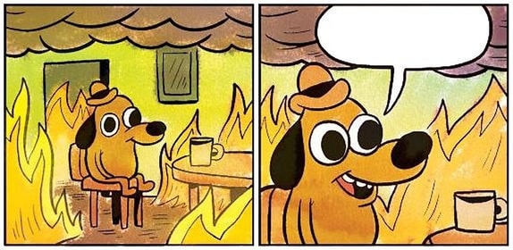 Meme template This is Fine (Blank)