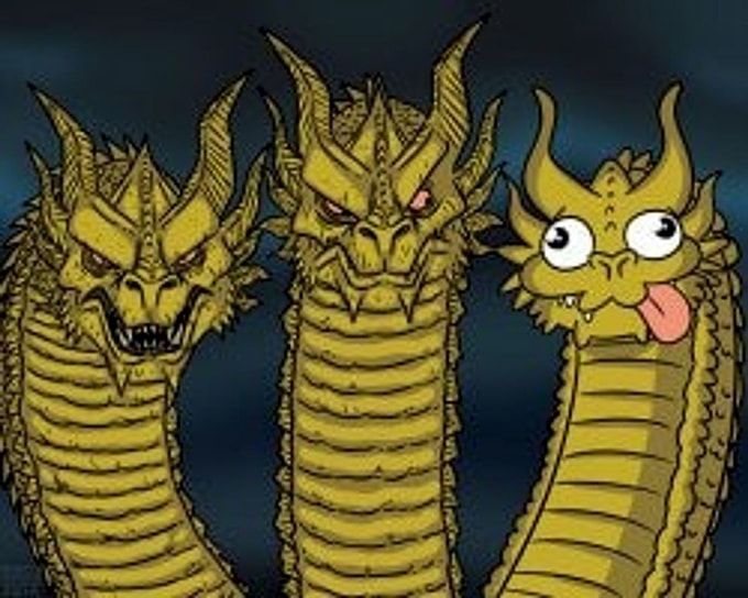 Meme template Three-headed Dragon