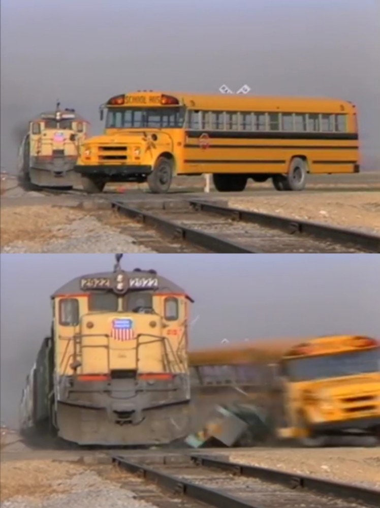 Meme template train crashes bus