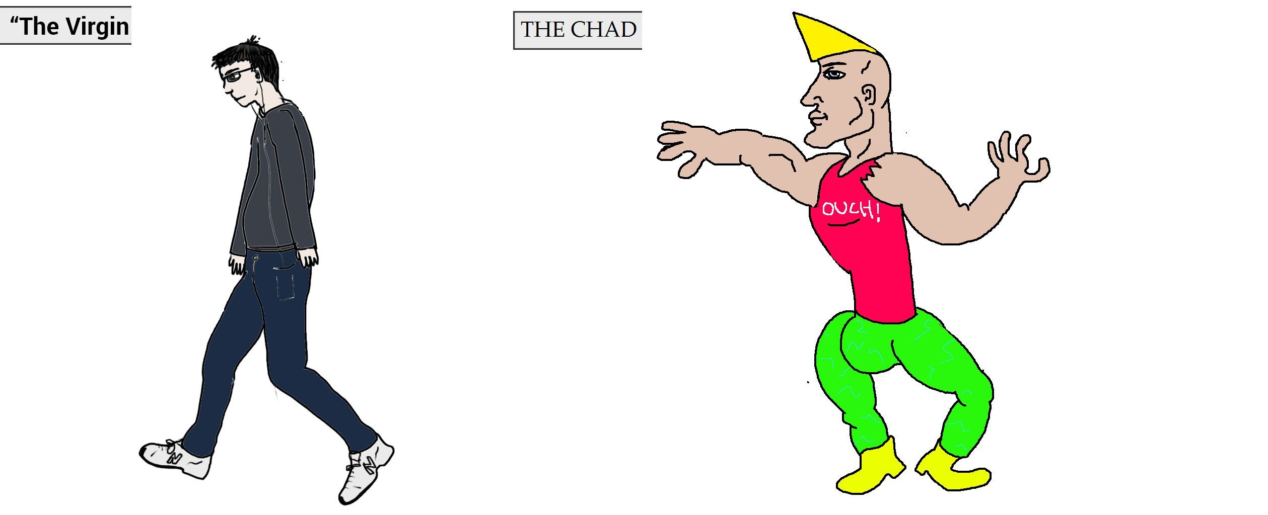 Meme template Virgin and Chad